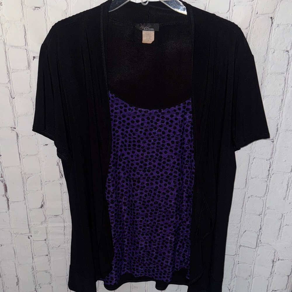 Rachel Rachel Black and Purple Women's Blouse - Picture 1 of 7